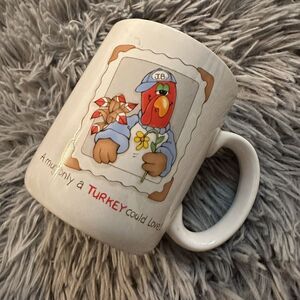 Vintage Let’s Talk Turkey Coffee Mug 1980’s For George-Good Korea